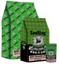 Сухой корм ZOORING MINI SENSIBLE DOG для взрослых собак мелких и средних пород, привередливых к вкусу пищи, специально разработанный лучшими диетологами и ветеринарами ИНДЕЙКА И РИС