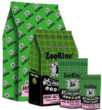 Сухой корм ZOORING MINI ACTIVE DOG УТКА И РИС С ГЛЮКОЗАМИНОМ И ХОНДРОИТИНОМ, для взрослых активных собак мелких и средних пород, учитывает их потребность в повышенной энергии