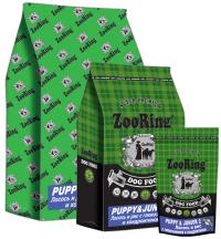 Сухой корм ZOORING PUPPY&JUNIOR 2 ЛОСОСЬ И РИС С ГЛЮКОЗАМИНОМ И ХОНДРОИТИНОМ, для щенков и юниоров средних и крупных пород с 4 до 12-18 месяцев, в зависимости от породы, учитывает их потребность в повышенной энергии