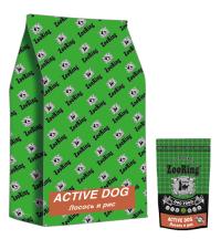 Сухой корм ZOORING ACTIVE DOG ЛОСОСЬ И РИС ГЛЮКОЗАМИНОМ И ХОНДРОИТИНОМ, для взрослых активных собак средних и крупных пород, учитывает их потребность в повышенной энергии