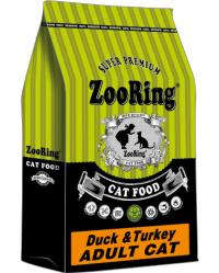 Сухой корм ZOORING ADULT CAT DUCK&TURKEY УТКА И ИНДЕЙКА, для молодых и взрослых кошек всех пород (микс из двух гранул)