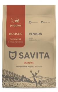 Сухой Беззерновой корм Savita Puppy для щенков с олениной