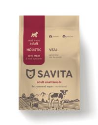 Сухой беззерновой корм Savita Adult small, для взрослых собак малых пород с телятиной