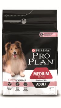 PRO PLAN® OPTIDERMA® для взрослых собак средних пород с чувствительной кожей c лососем
