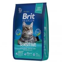 Корм Brit Premium Cat Sensitive, для кошек с чувствительным пищеварением с ягненком и рисом