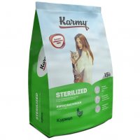 Сухой корм Karmy Sterilised Chiken, для стерилизованных кошек и кастрированных котов старше 1 года (курица)